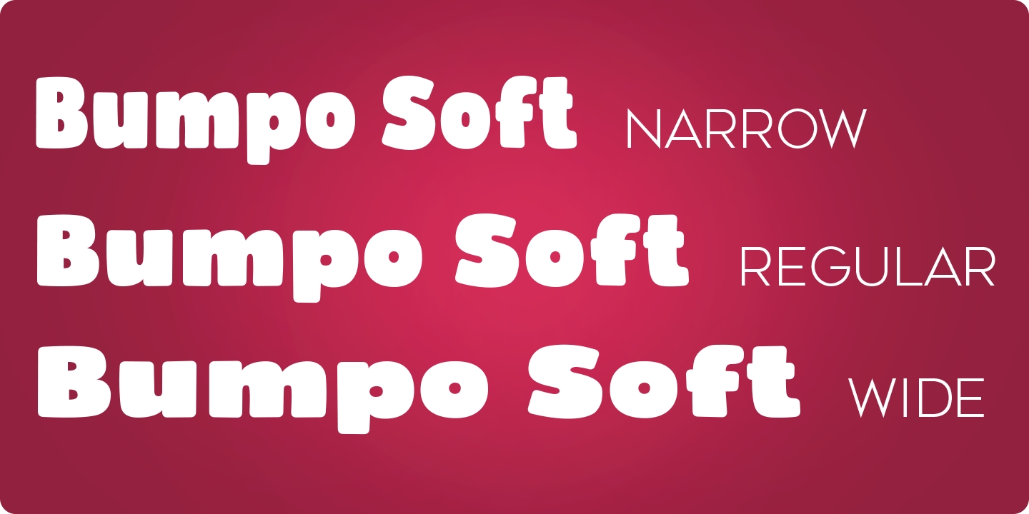 Ejemplo de fuente Bumpo Soft Narrow